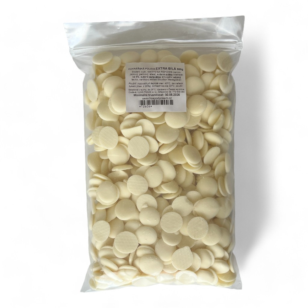 Carla Extra bílá poleva Hmotnost: 0,5 kg