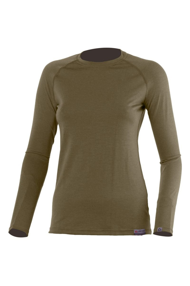 Lasting ATILA 6363 zelené vlněné merino triko Velikost: L