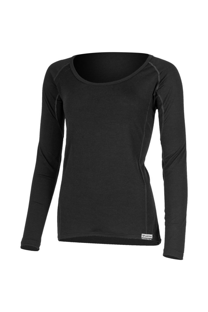 Lasting dámské merino triko DANIELA černé Velikost: S