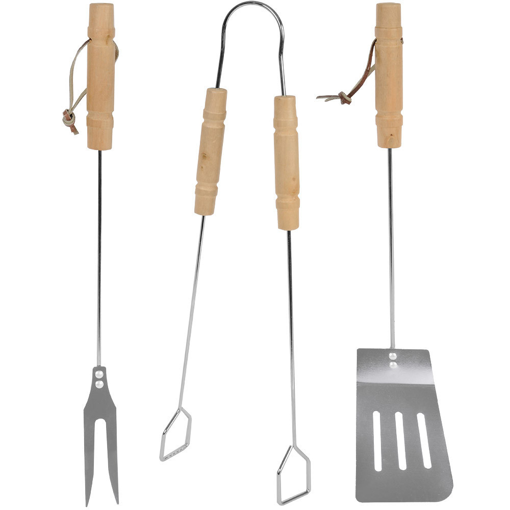 Goleto Třídílná nerezová sada grilovacího nářadí | 52 cm