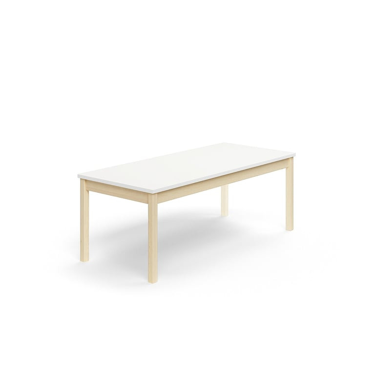 Stůl DECIBEL, 1600x700x590 mm, akustická HPL deska, bříza/bílá