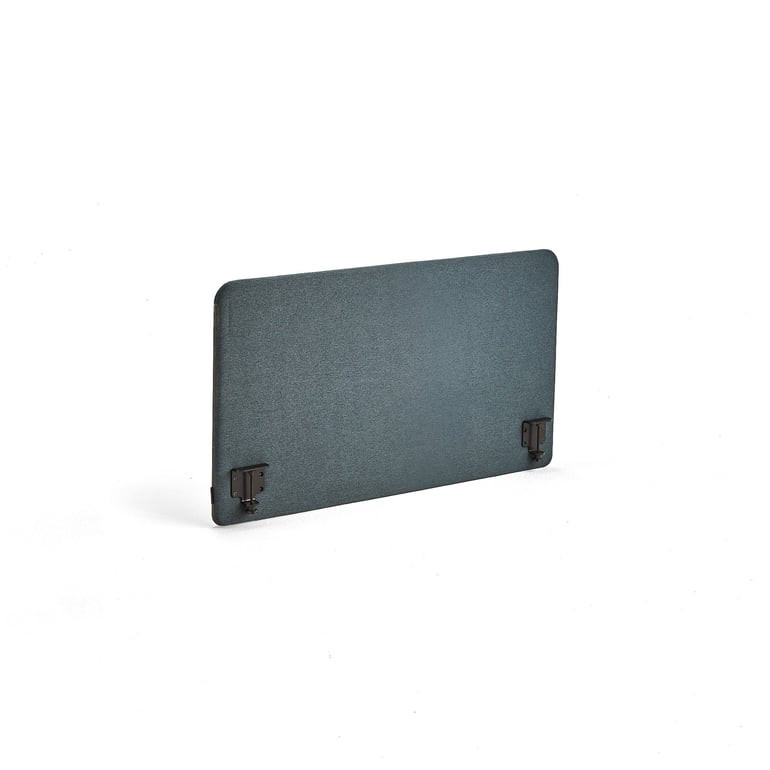 Stolový paraván ZONE, černé svorky, 1200x650x36 mm, potah Etna, petrolejově modrá