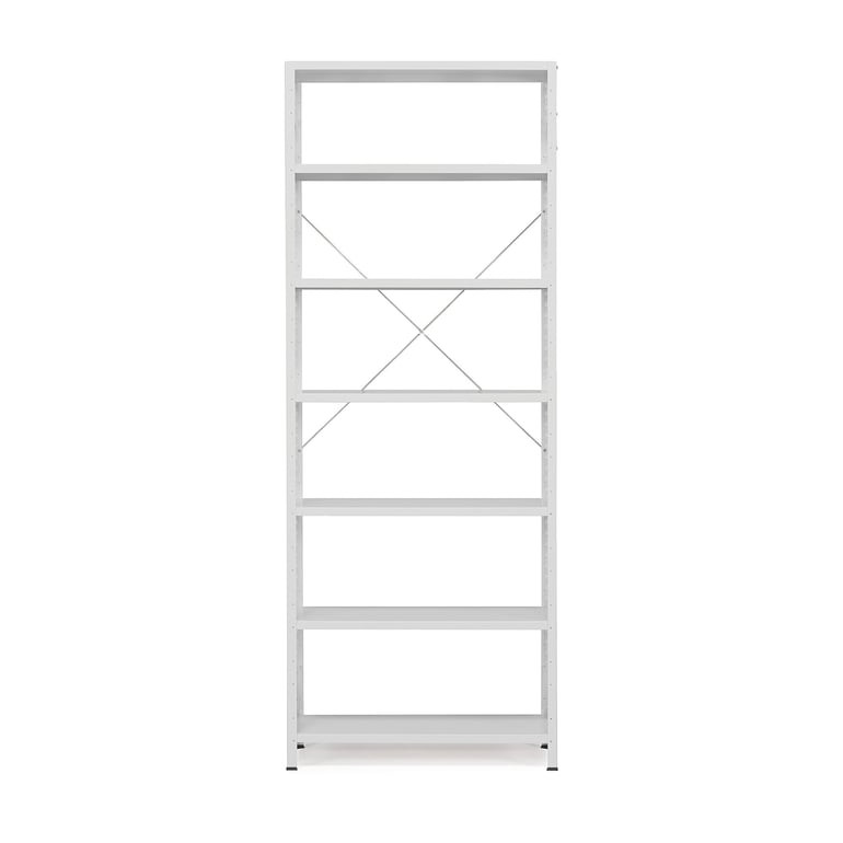 Kovový regál IDEAL, 7 polic, 2500x1010x600 mm, světle šedý