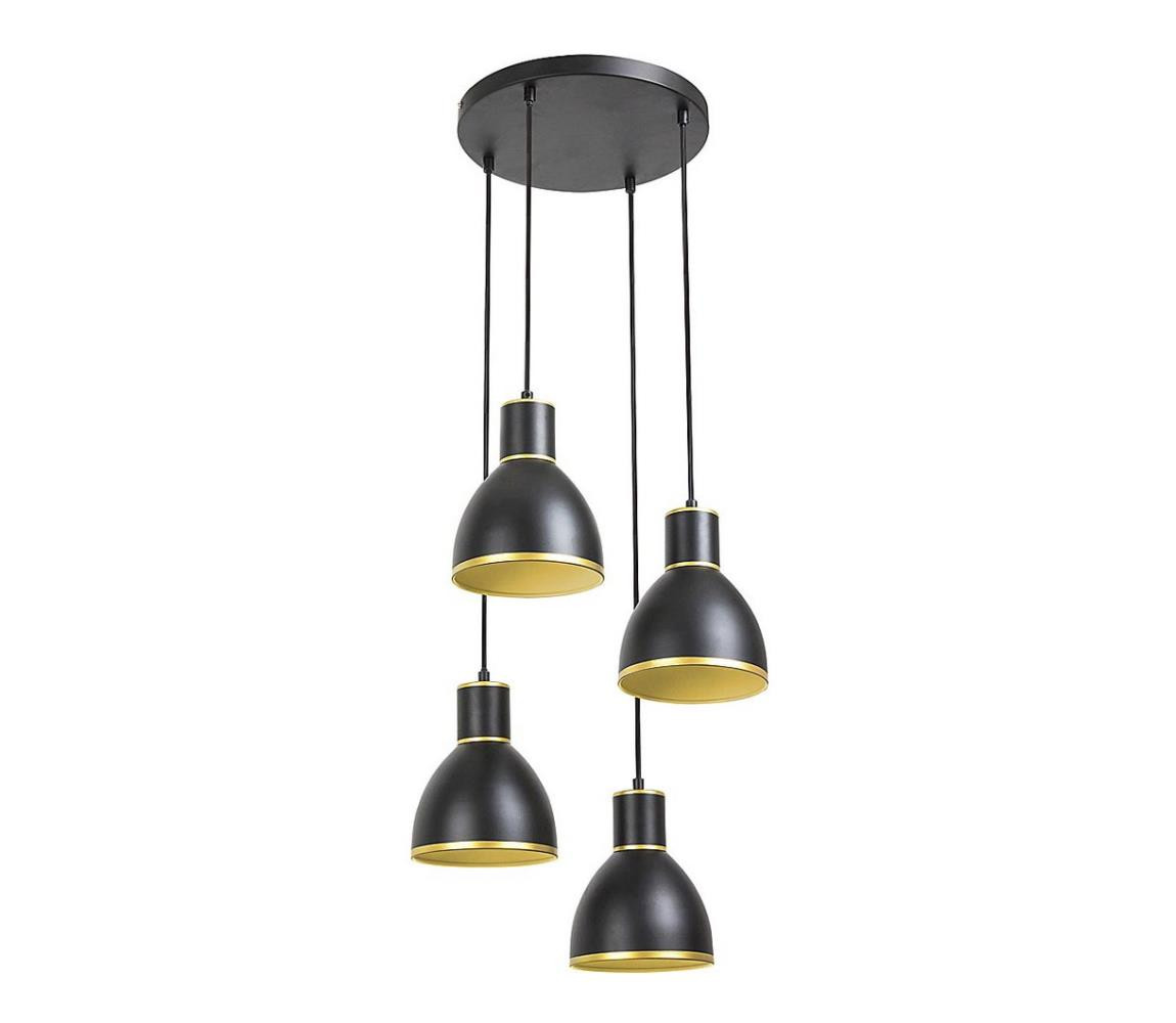 Rabalux Rabalux 5604 - Lustr na lanku MACKENZIE 4xE27/60W/230V černá/zlatá