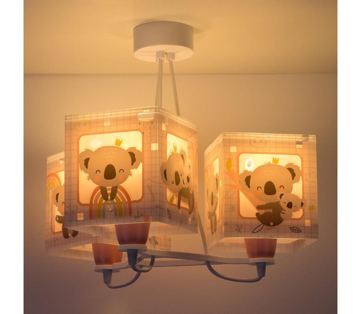 Dalber Dalber 63267S - Dětský lustr KOALA 3xE27/60W/230V