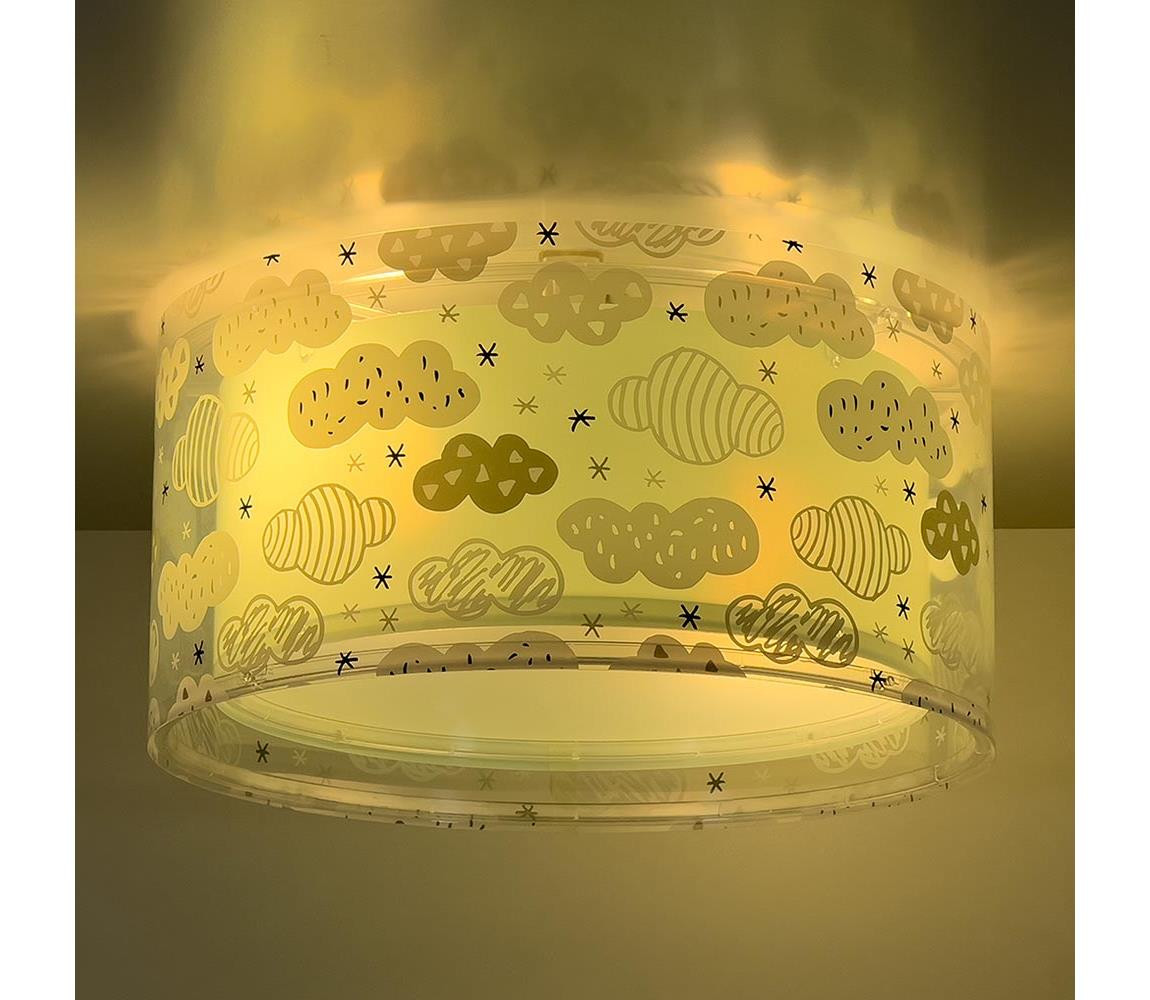 Dalber Dalber 41416H - Dětské stropní svítidlo CLOUDS 2xE27/60W/230V zelená