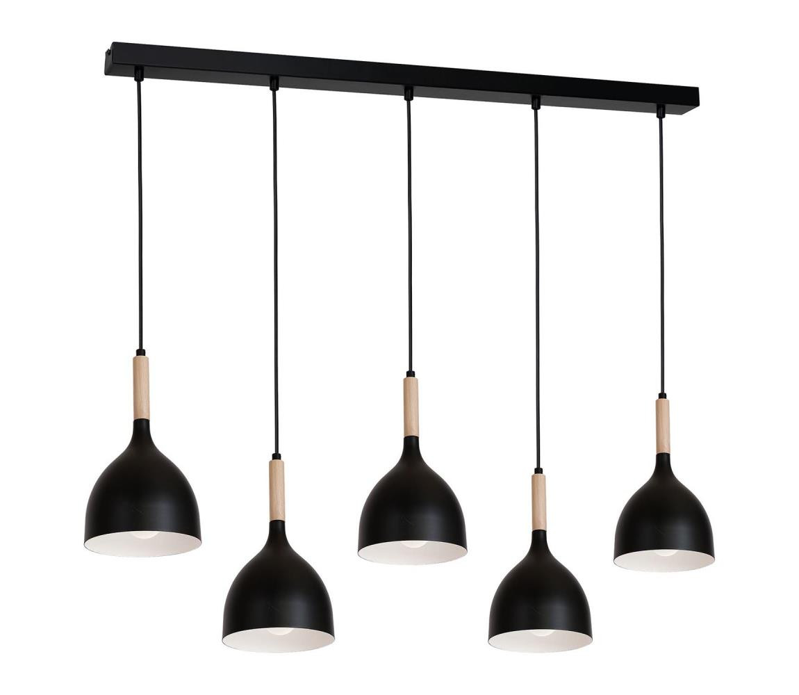 Lustr na lanku NOAK WOOD 5xE27/60W/230V