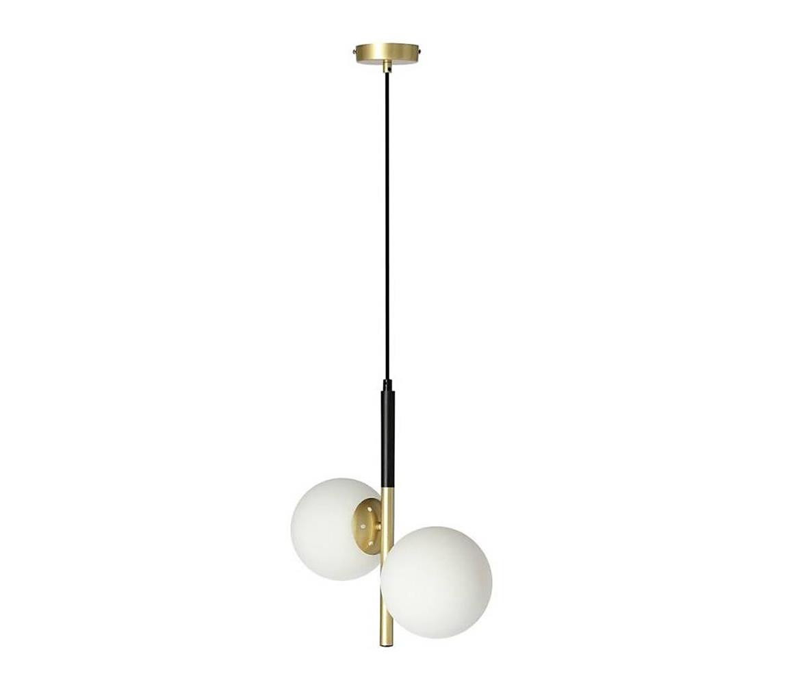 Lustr na lanku DUO 2xE14/40W/230V zlatá/černá