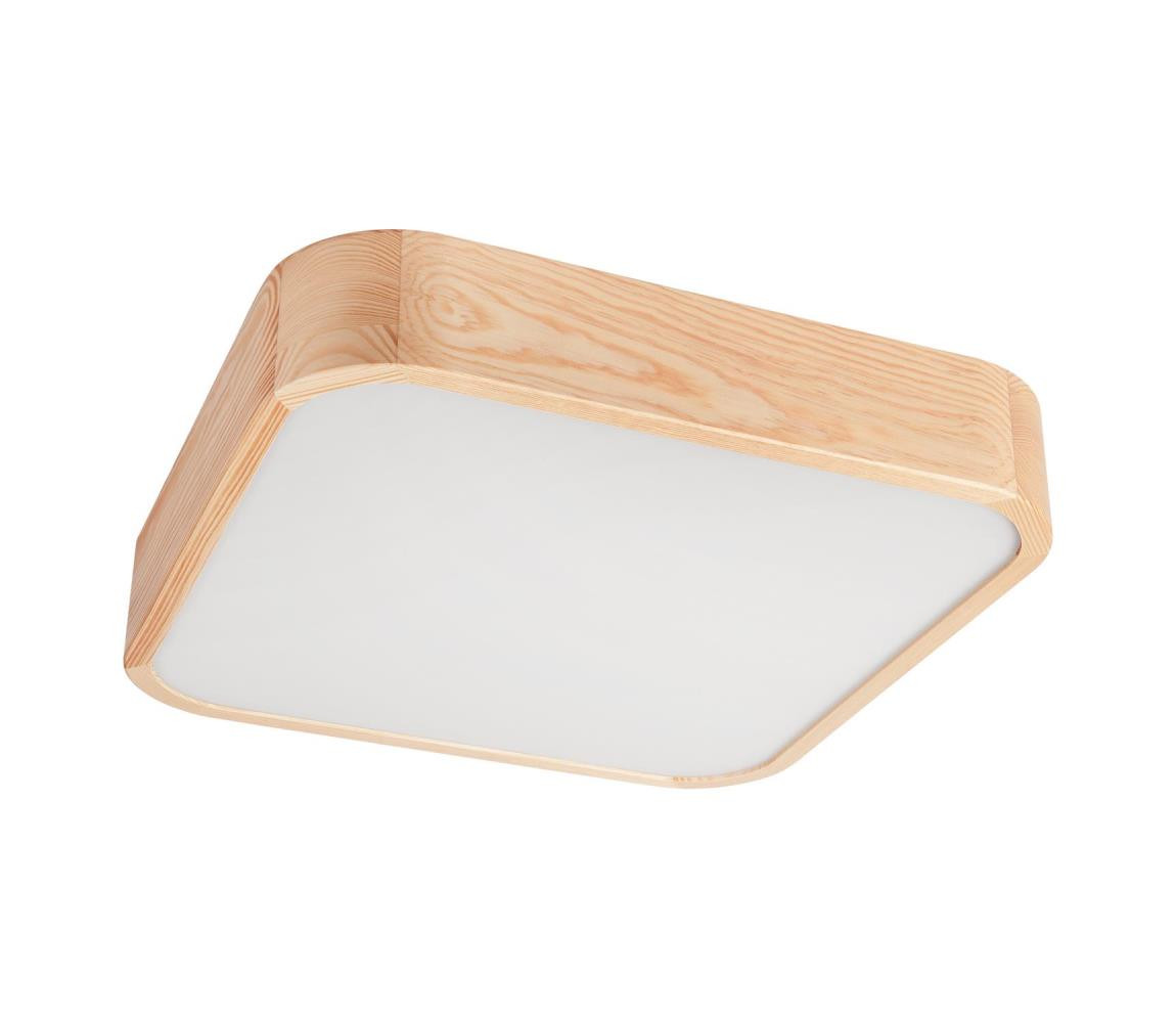 Stropní svítidlo NATURAL SQUARE 4xE27/15W/230V 45x45 cm borovice