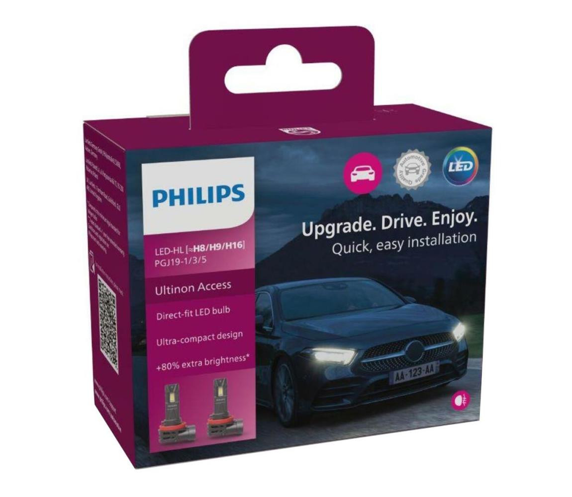 Philips Led H8/H9/H11/H16 Ultinon Access 11366U2500CX 12V 20W PGJ19-1 2ks