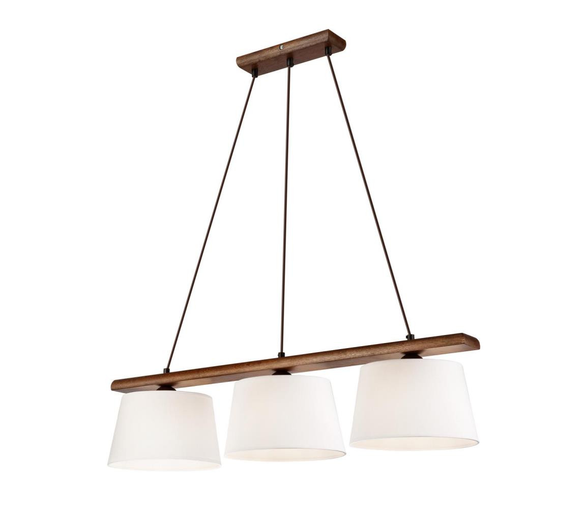 Lustr na lanku AIDA 3xE27/60W/230V ořech - FSC certifikováno