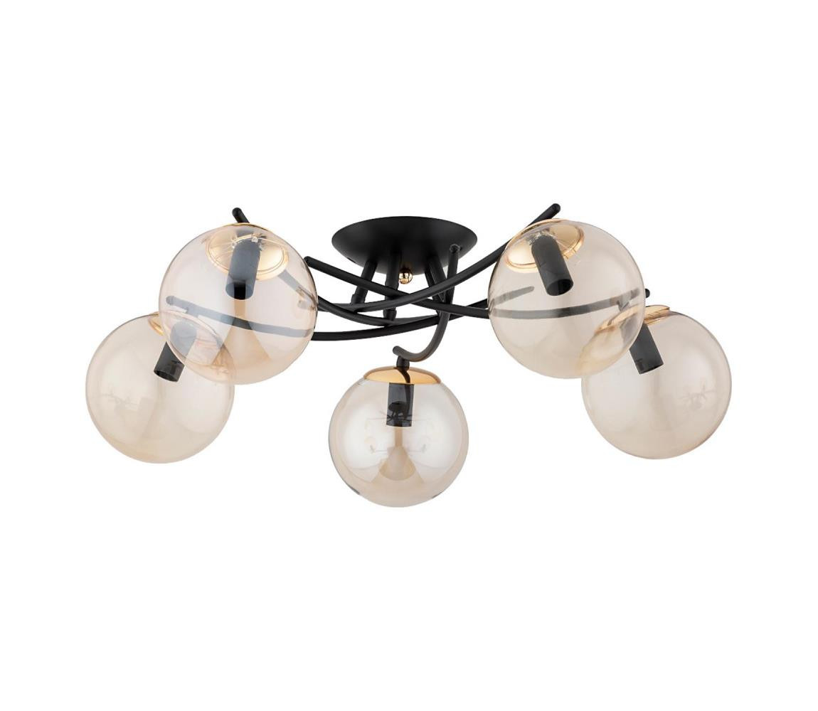 Přisazený lustr SAVI 5xE14/10W/230V černá/zlatá