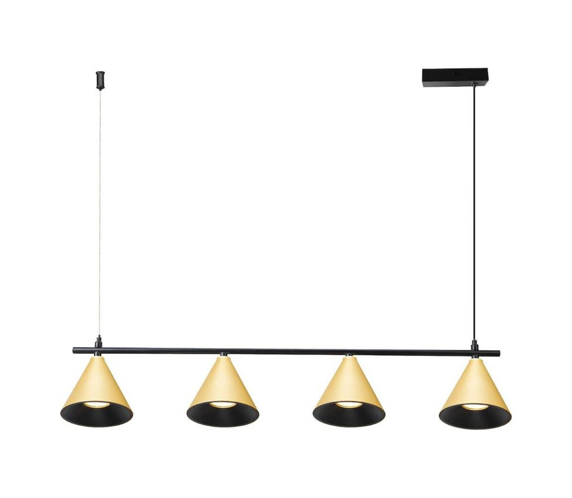 Lustr na lanku CONE 4xGU10/10W/230V zlatá/černá