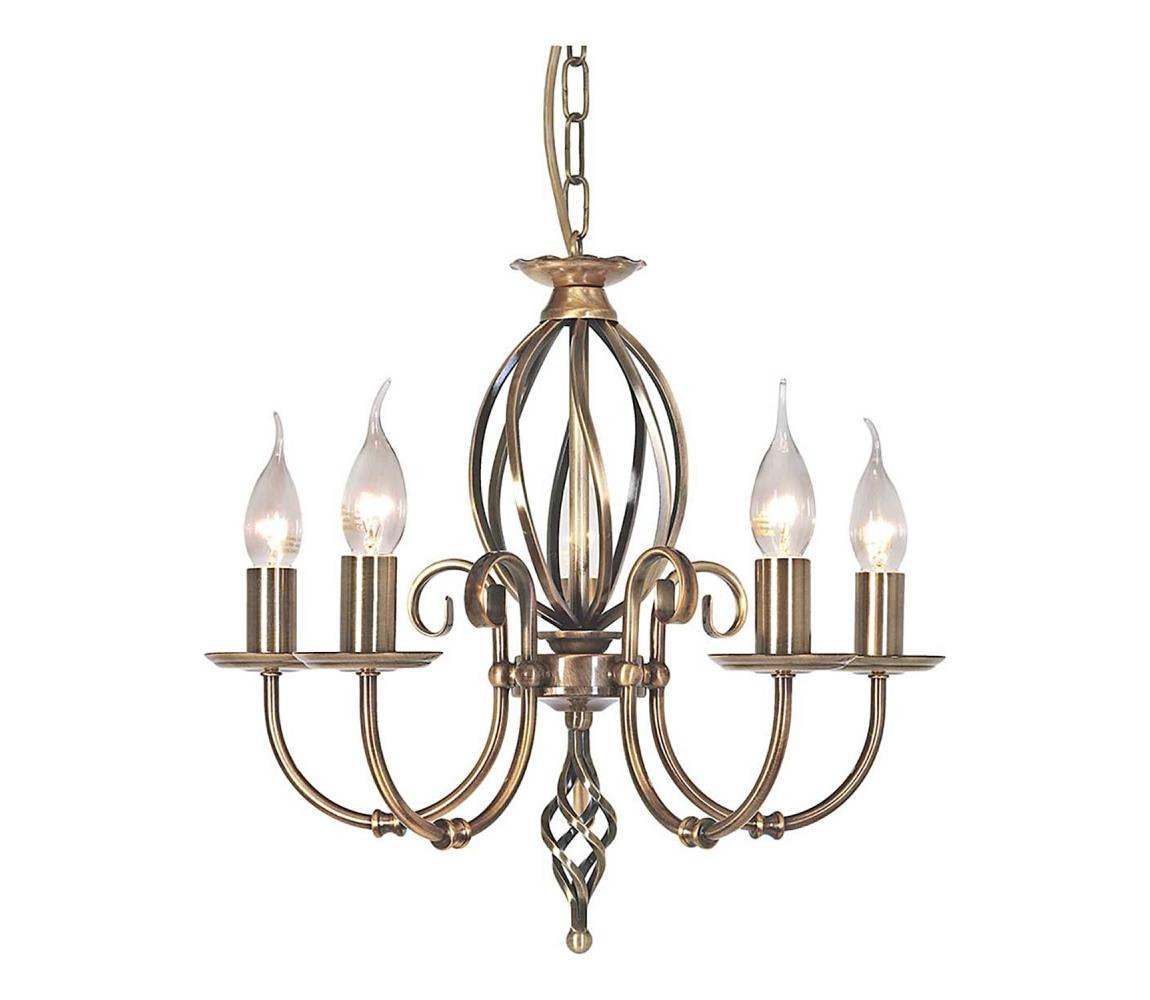 Elstead Elstead ART5-AGD-BRASS - Lustr na řetězu ARTISAN 5xE14/60W/230V