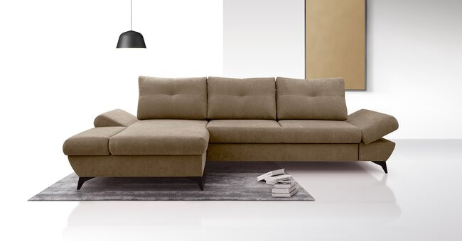 LASKI Hnědá rohová pohovka VENTI - levá 284x85x96-166 hnědá - ASTI 5