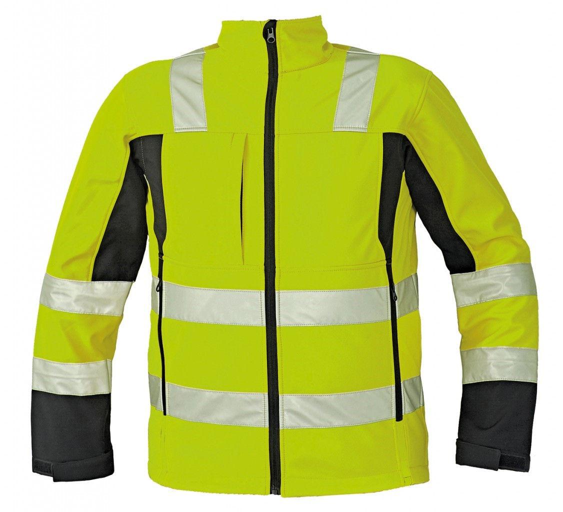 Červa Malton reflexní softshellová bunda žlutá