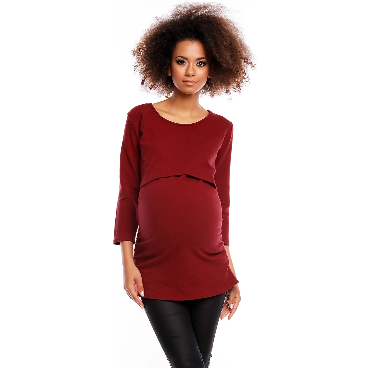 Peekaboo  Dámský těhotenský svetr Cheen bordó  Bordó