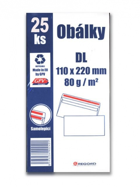 Harmanec-Kuvert Samolepicí obálky DL - 25 ks