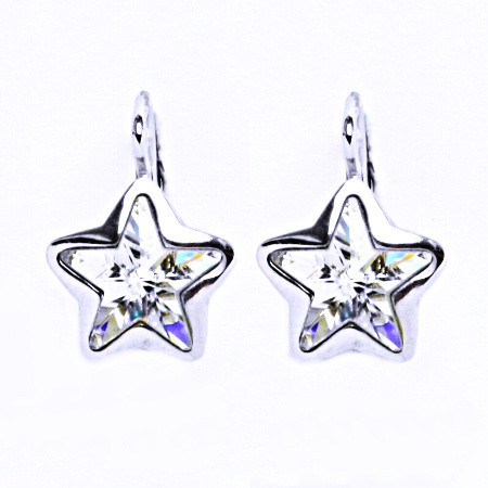 Stříbrné náušnice na patent s krystaly Swarovski (krystal 10 mm)NK 1325