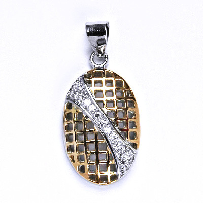 Stříbrný přívěsek s čirými zirkony, přívěsek ze stříbra, 3,37 g