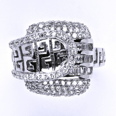 Stříbrný prsten s čirými zirkony,prsten ze stříbra,váha 10,75 g