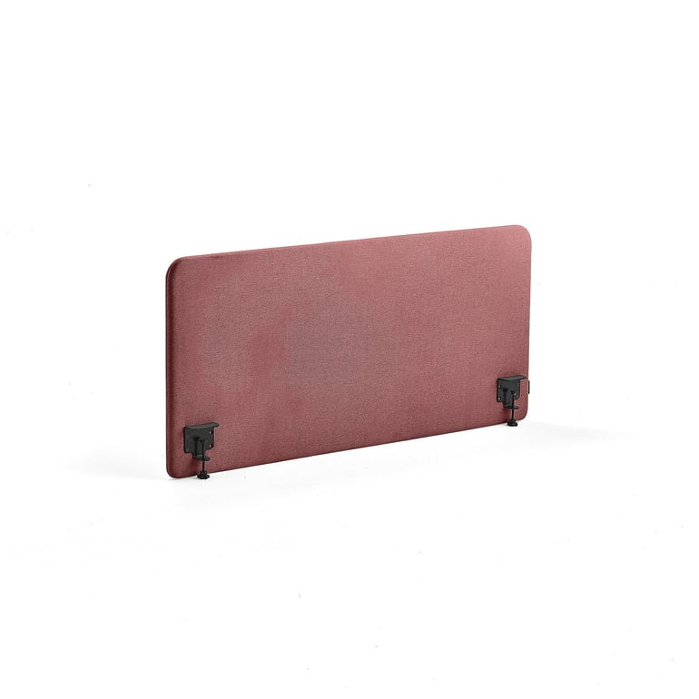 Stolový paraván ZONE, černé svorky, 1400X650x36 mm, potah Rivet, červenofialová