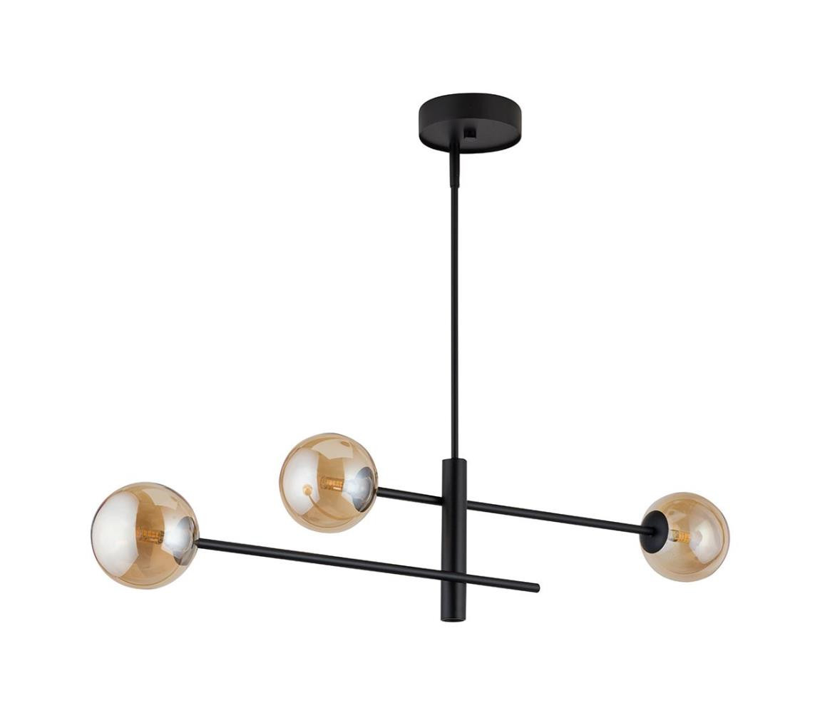 Lustr na tyči ORO 3xG9/12W/230V černá/zlatá