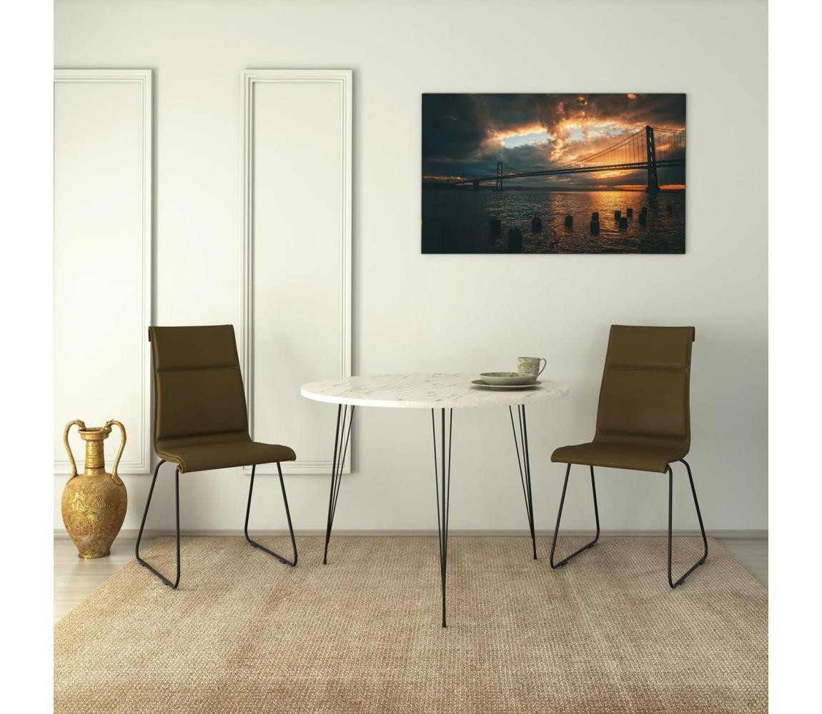 Jídelní stůl SANDALF 75x90 cm bílá/černá