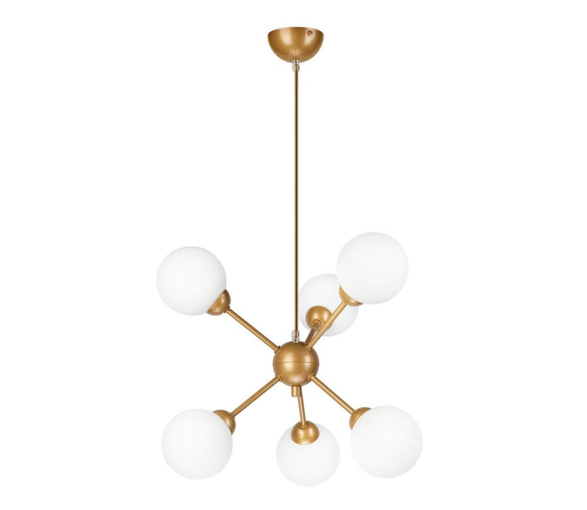 Lustr na tyči RUBBY BALL 6xG9/5W/230V zlatá