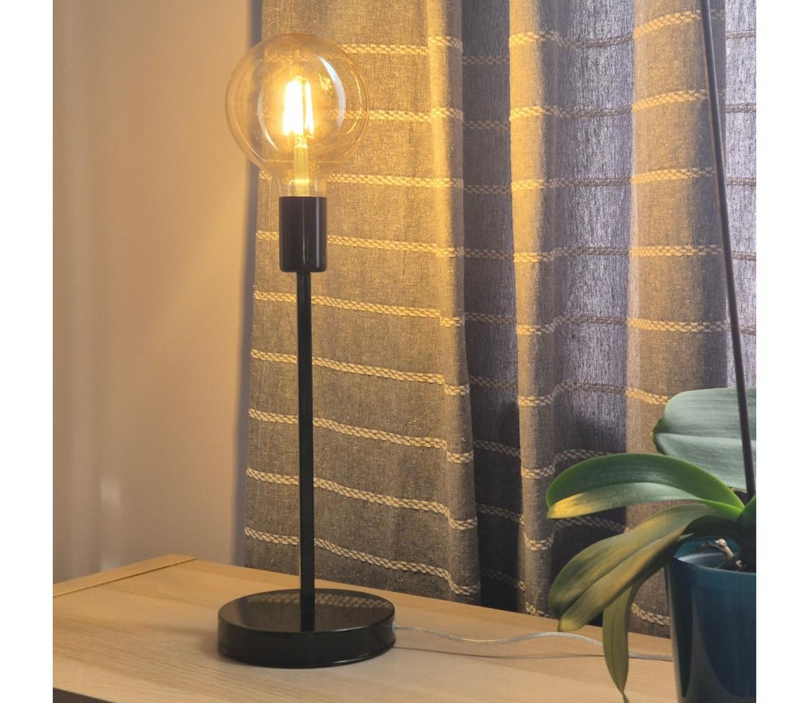 Stolní lampa ASTRID 1xE27/60W/230V lesklá černá