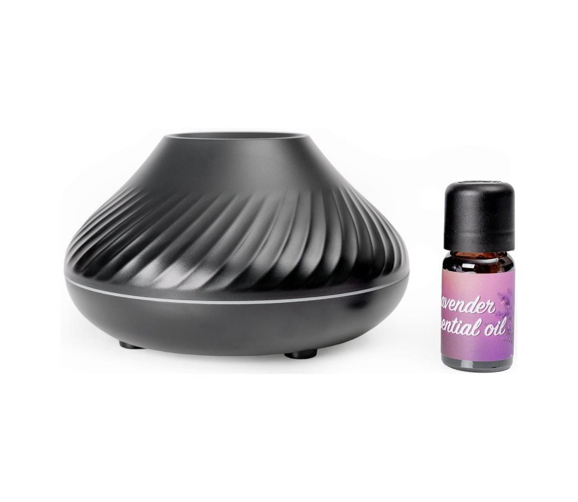 LED RGB Aroma difuzér s imitací plamene LED/6,5W/5V 130ml černá