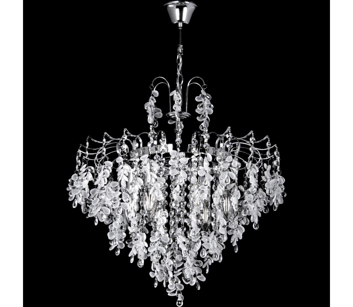 Lustr na řetězu 6xE14/60W/230V pr. 50 cm lesklý chrom