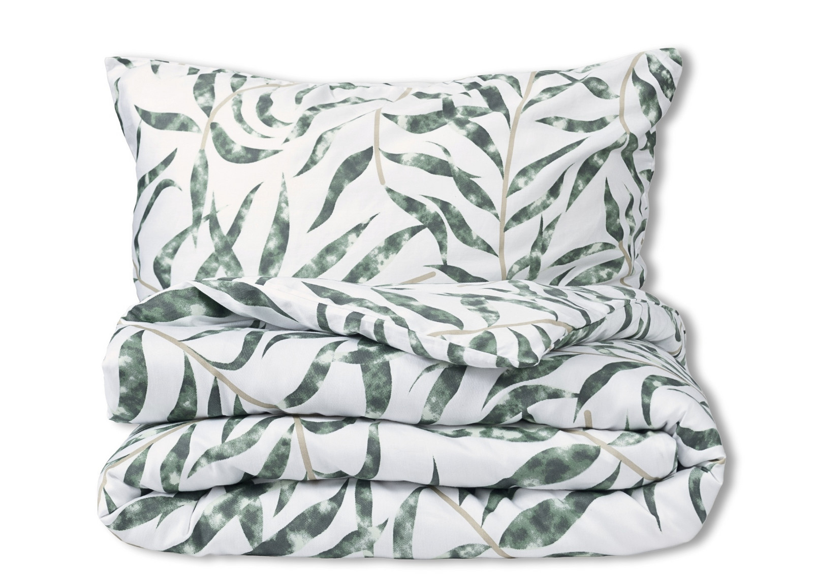 Matex Bavlněné saténové povlečení Exclusive 140x200 + 70x90 cm - Zelená elegance