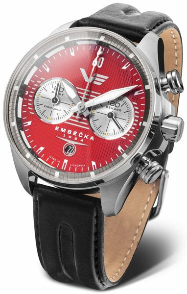 Vostok Europe Limitovaná edice Embéčka Chrono Line 6S21-325A492 - Černý kožený řemínek