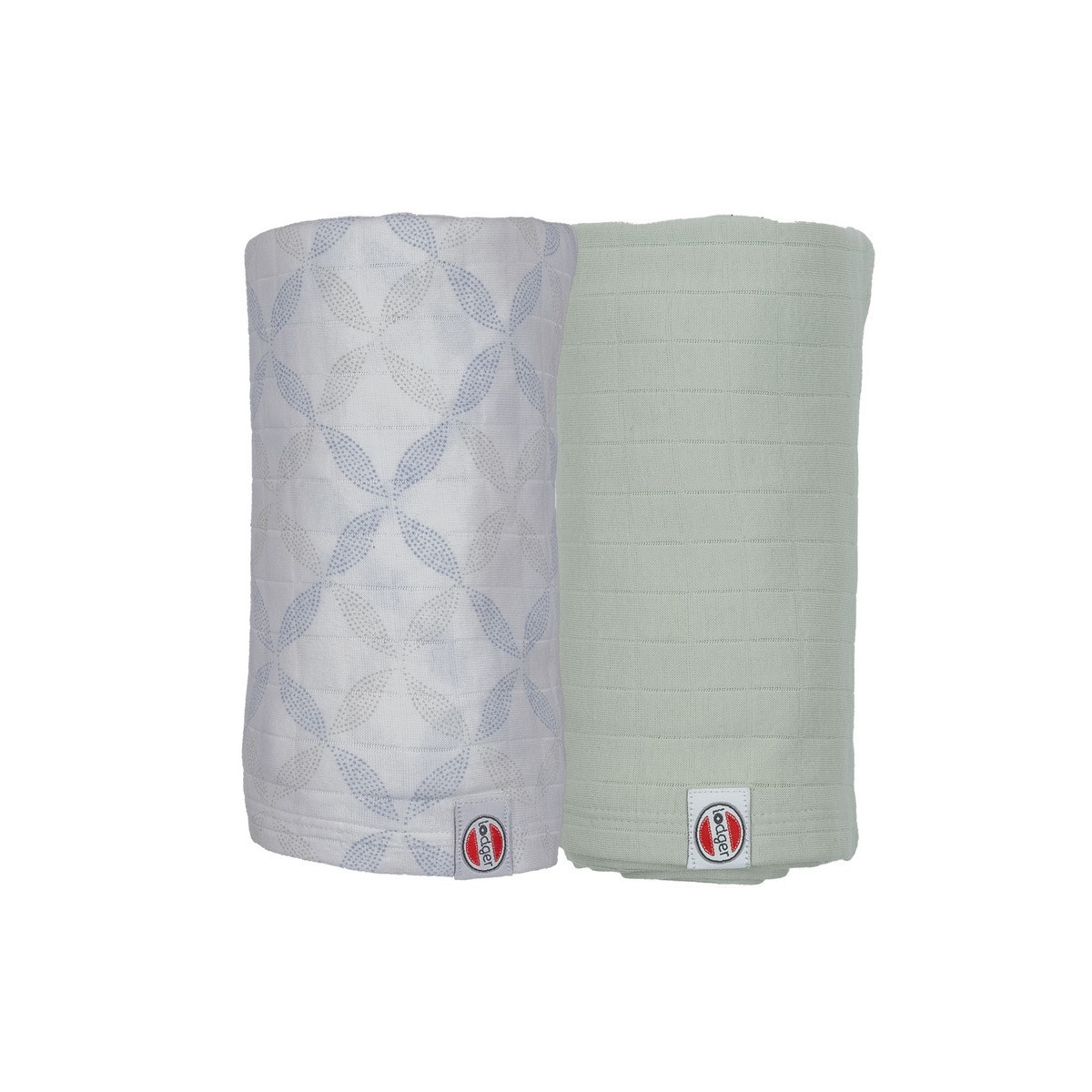 LODGER Swaddler Solid Matcha 2balení 110 x 110 cm Peppermint/Blue Fogg