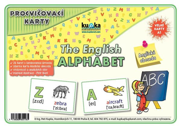 Procvičovací karty - anglická abeceda A4 (30x21 cm)