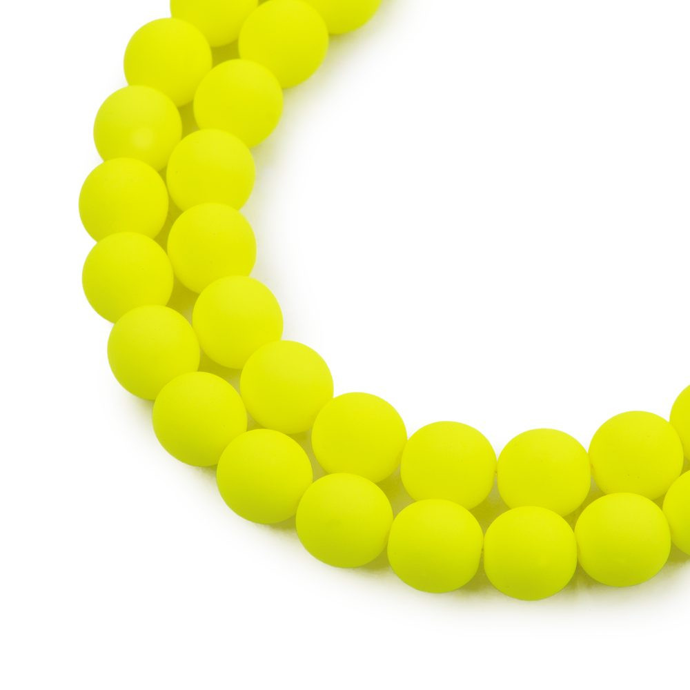 Estrela České mačkané korálky Estrela NEON 8 mm žluté - 22 ks