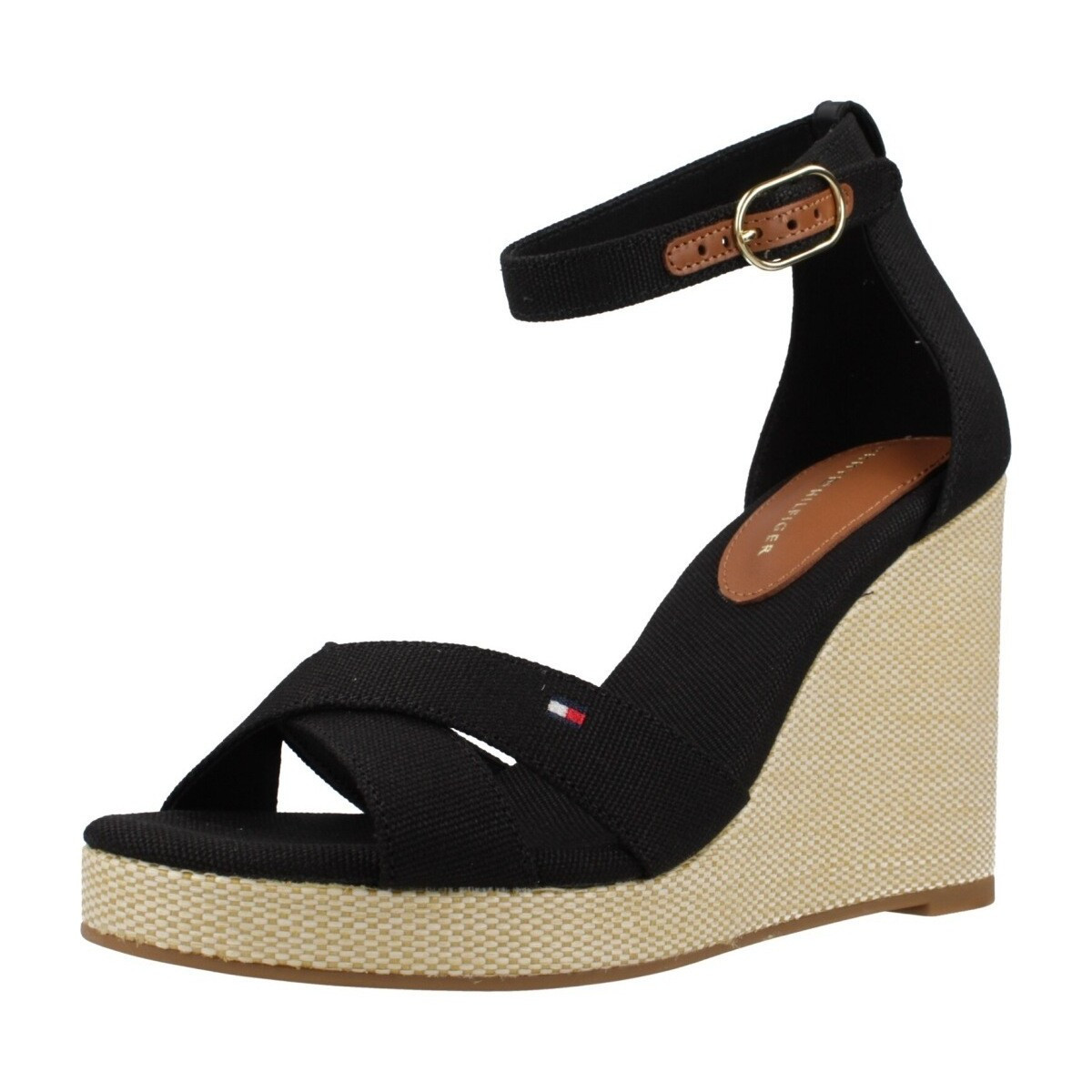 Tommy Hilfiger  FLAG HIGH WEDGE ESPAD CR  Černá