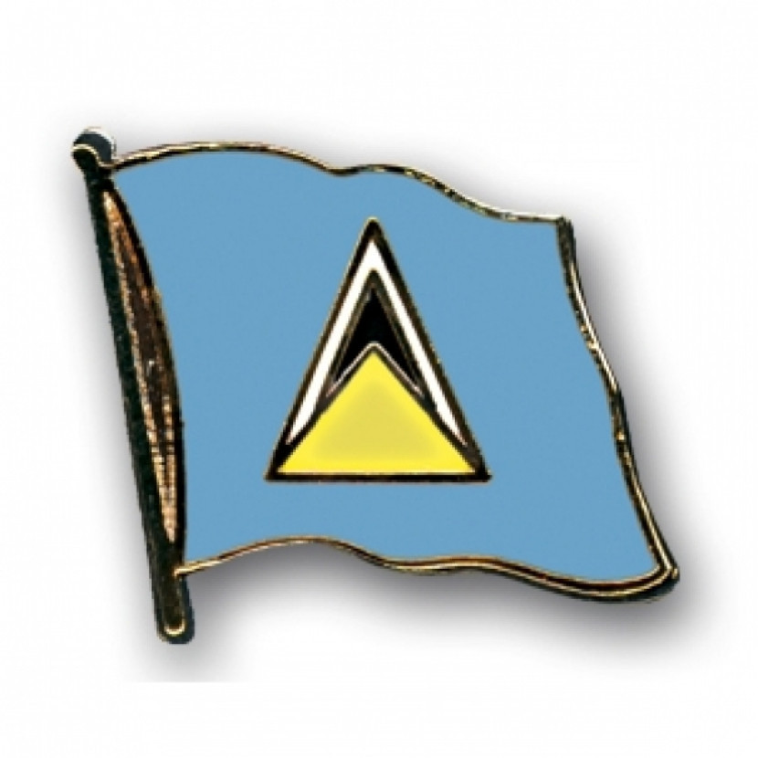 Odznak (pins) 20mm vlajka Svatá Lucie - barevný