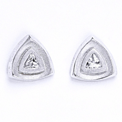 Stříbrné náušnice na šroubek s čirým zirkonem NŠ 1170