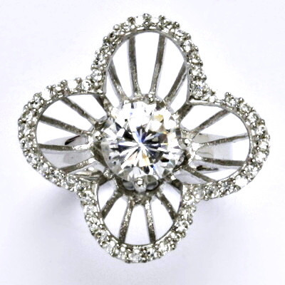 Stříbrný prsten s čirými zirkony,prsten ze stříbra,váha 6,30 g