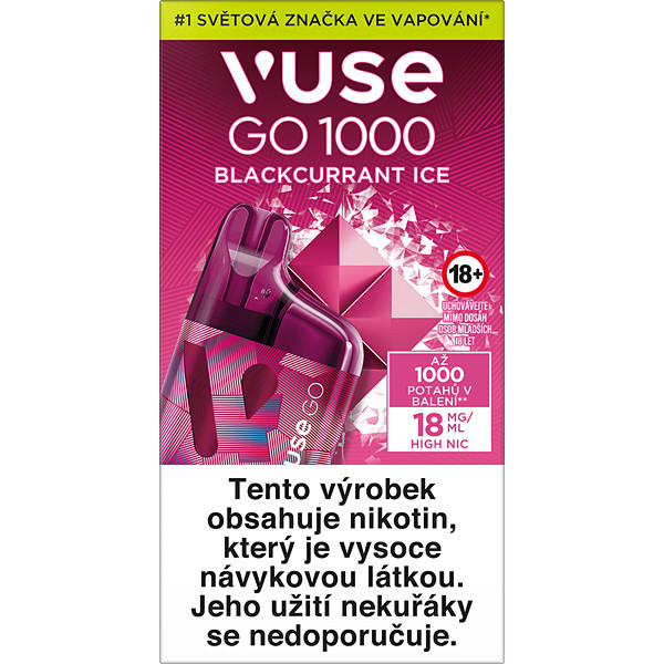 Elektronická cigareta jednorázová Vuse Go 1000 Box Blackcurrant Ice 18mg/ml