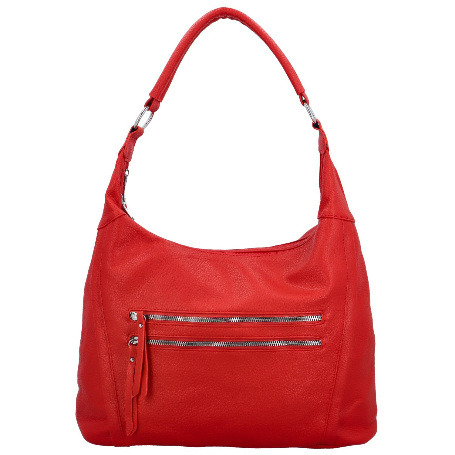 Módní dámská koženková kabelka na rameno Deliza, červená
