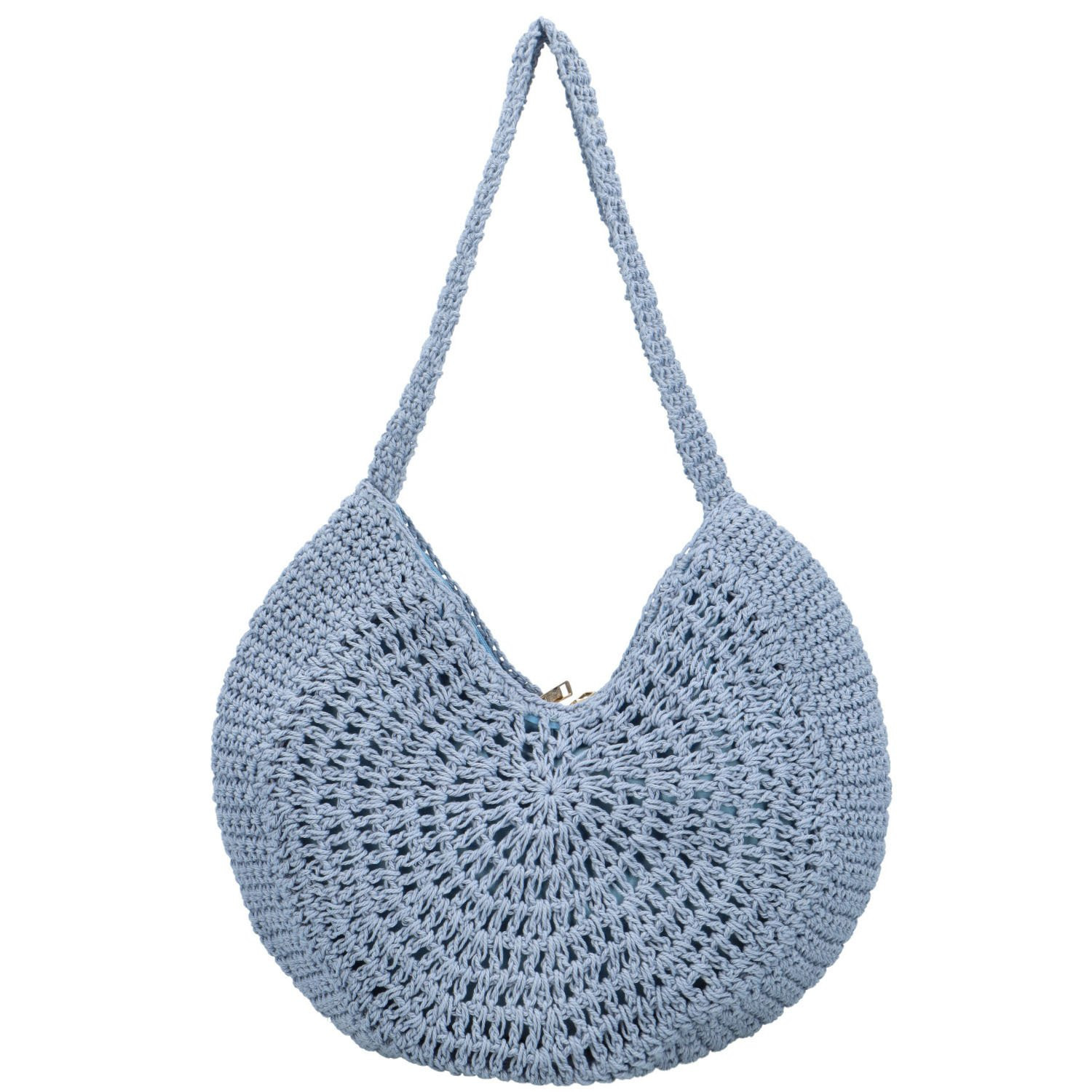 Módní dámská pletená kabelka na rameno Dióna, světle modrá