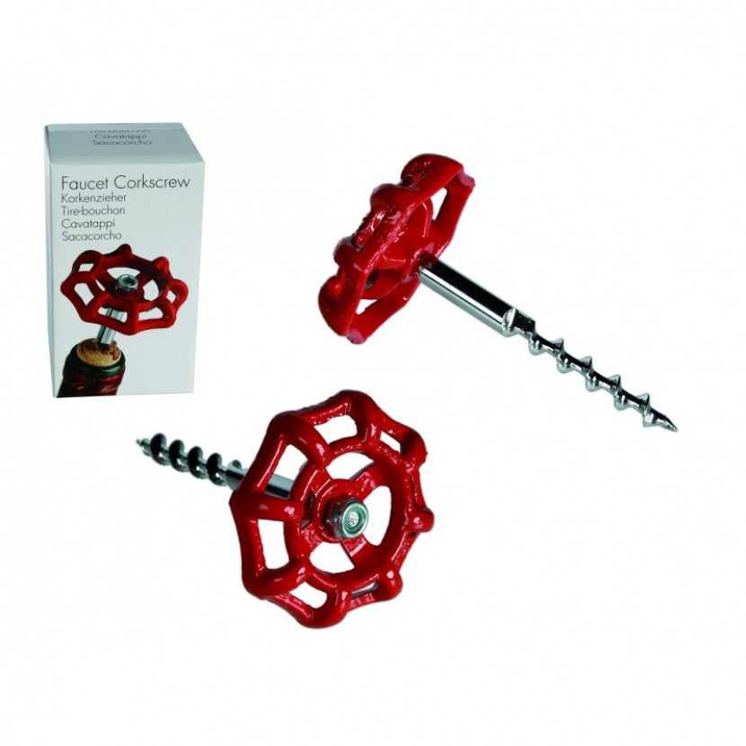 Kohoutková vývrtka - červená-stříbrná