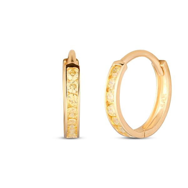 Náušnice se syntetickými kameny 236-238-YE0585 0.65g