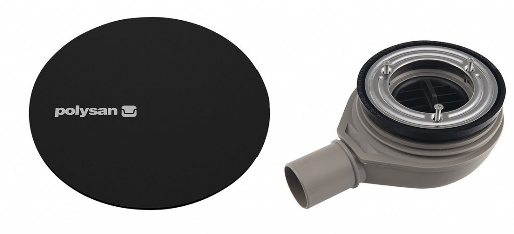 POLYSAN MIRAI vaničkový sifon, průměr 90, DN40, krytka černá mat 72730B