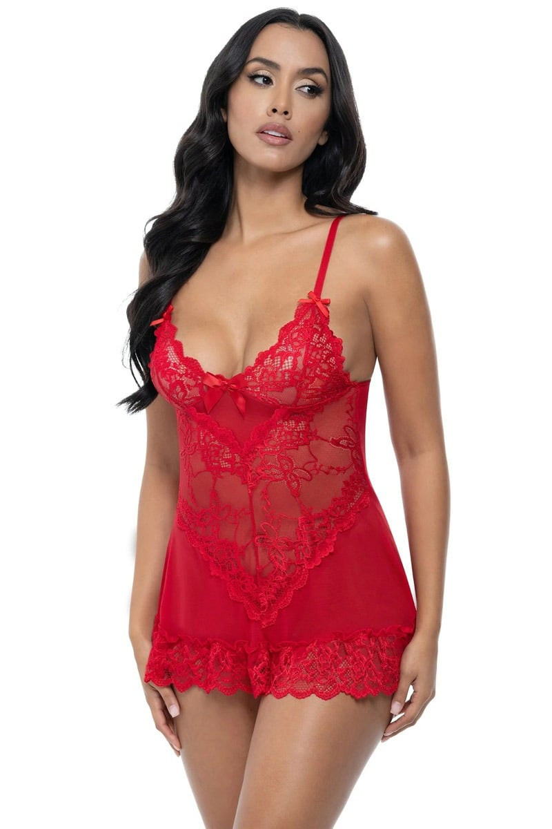 Červená babydoll košieľka Valentine