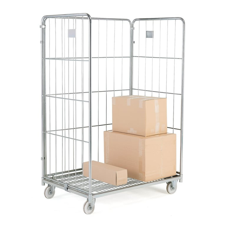 Rollkontejner MANOR, 3 stěny, nosnost 400 kg, 1200x800x1800 mm