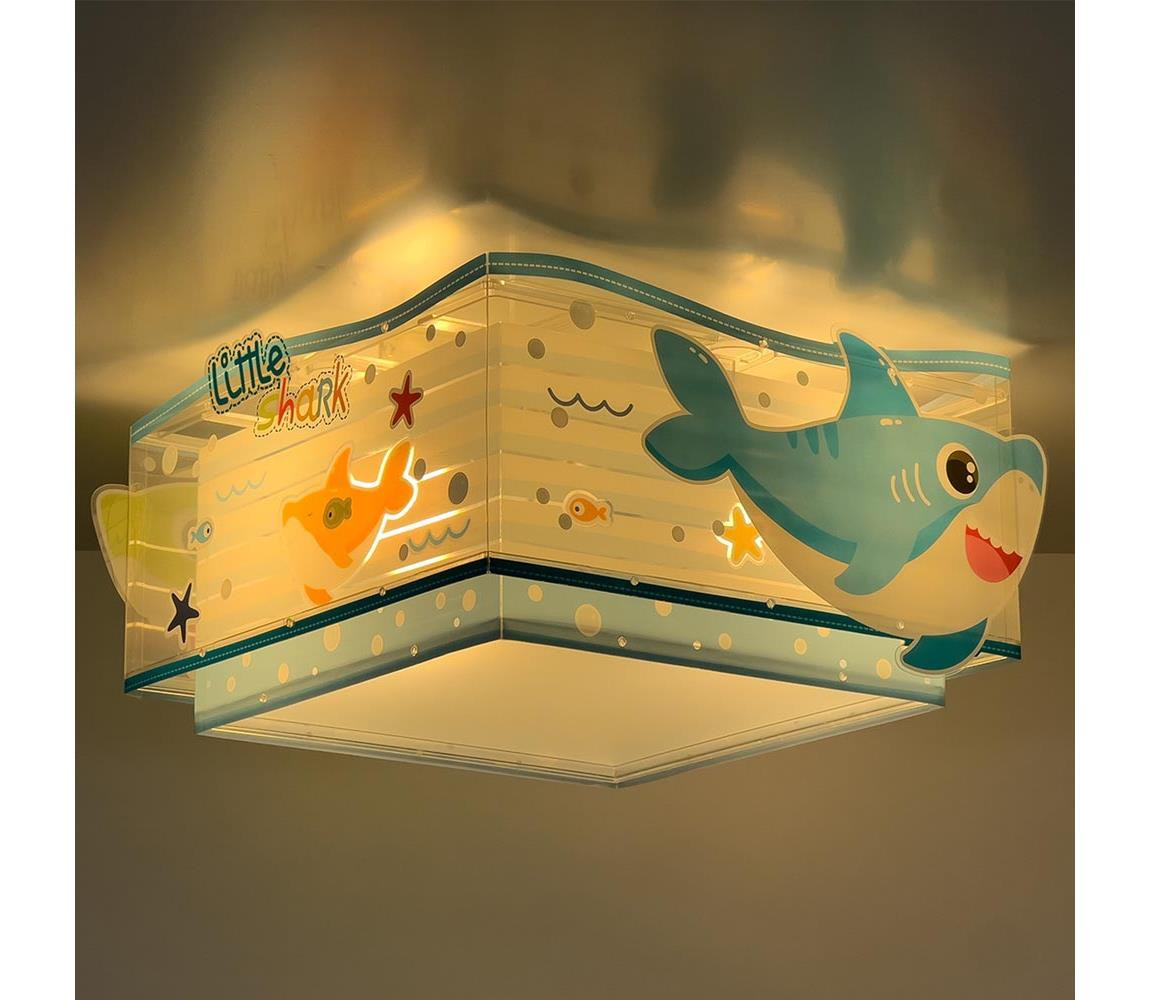 Dalber Dalber 63476 - Dětské stropní svítidlo BABY SHARK 2xE27/60W/230V